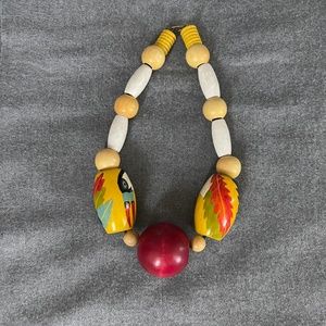 Wooden statement necklace